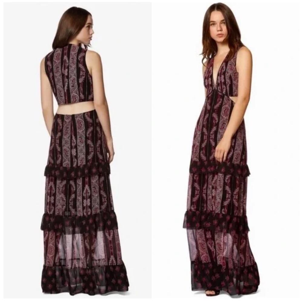 Avec Les Filles Rosie Tiered Maxi Dress Size 0